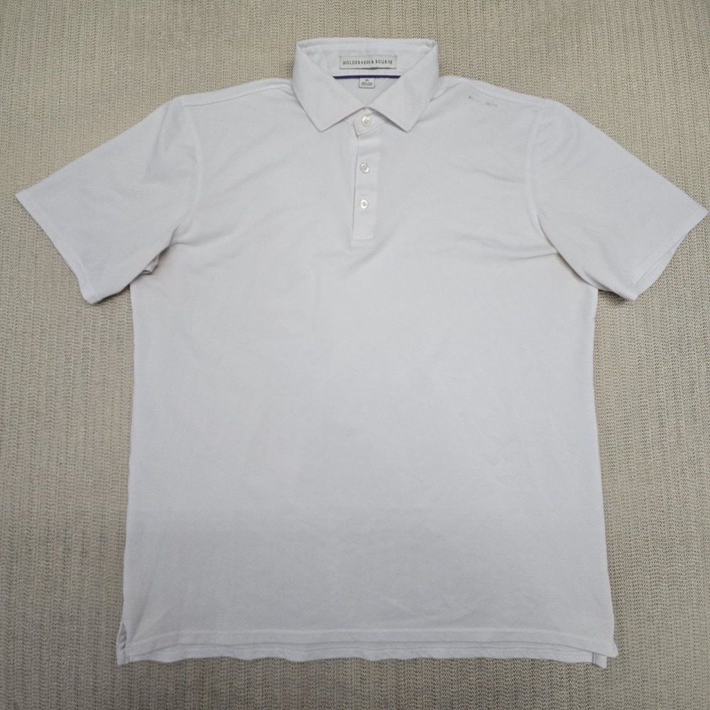 Holderness & Bourne Polo Shirt Mens XL White The Macdonald Performance Golf